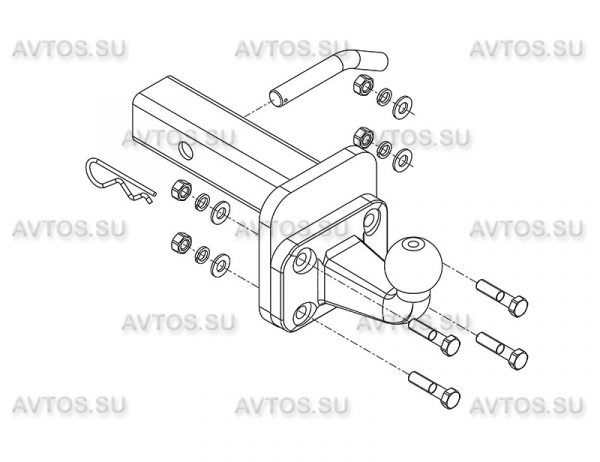 ТСУ TOYOTA  (Узел сцепной в сборе US-2 50х50 с шаром G) — изображение 2